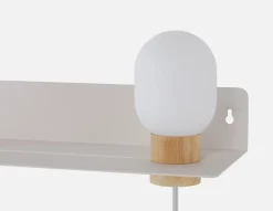 VARDO bedside floating shelf with lamp