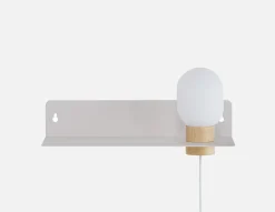 VARDO bedside floating shelf with lamp