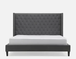 VERSAILLES traditional tufted upholstered wingback king size bed