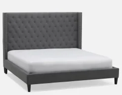 VERSAILLES tufted upholstered wingback queen size bed