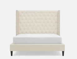 VERSAILLES tufted upholstered wingback queen size bed