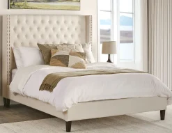 VERSAILLES tufted upholstered wingback queen size bed