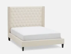 VERSAILLES tufted upholstered wingback queen size bed