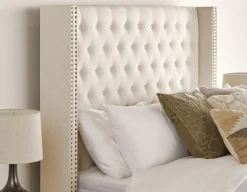 VERSAILLES tufted upholstered wingback queen size bed