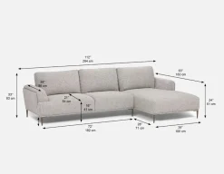 VICTOR contemporary left-facing sectional sofa