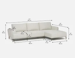 VICTOR contemporary right-facing sectional sofa