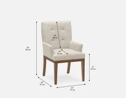 VICTORIA tufted dining armchair