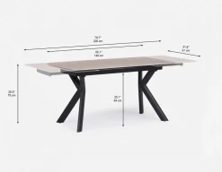 WILLMA extendable modern dining table 140cm to 200cm